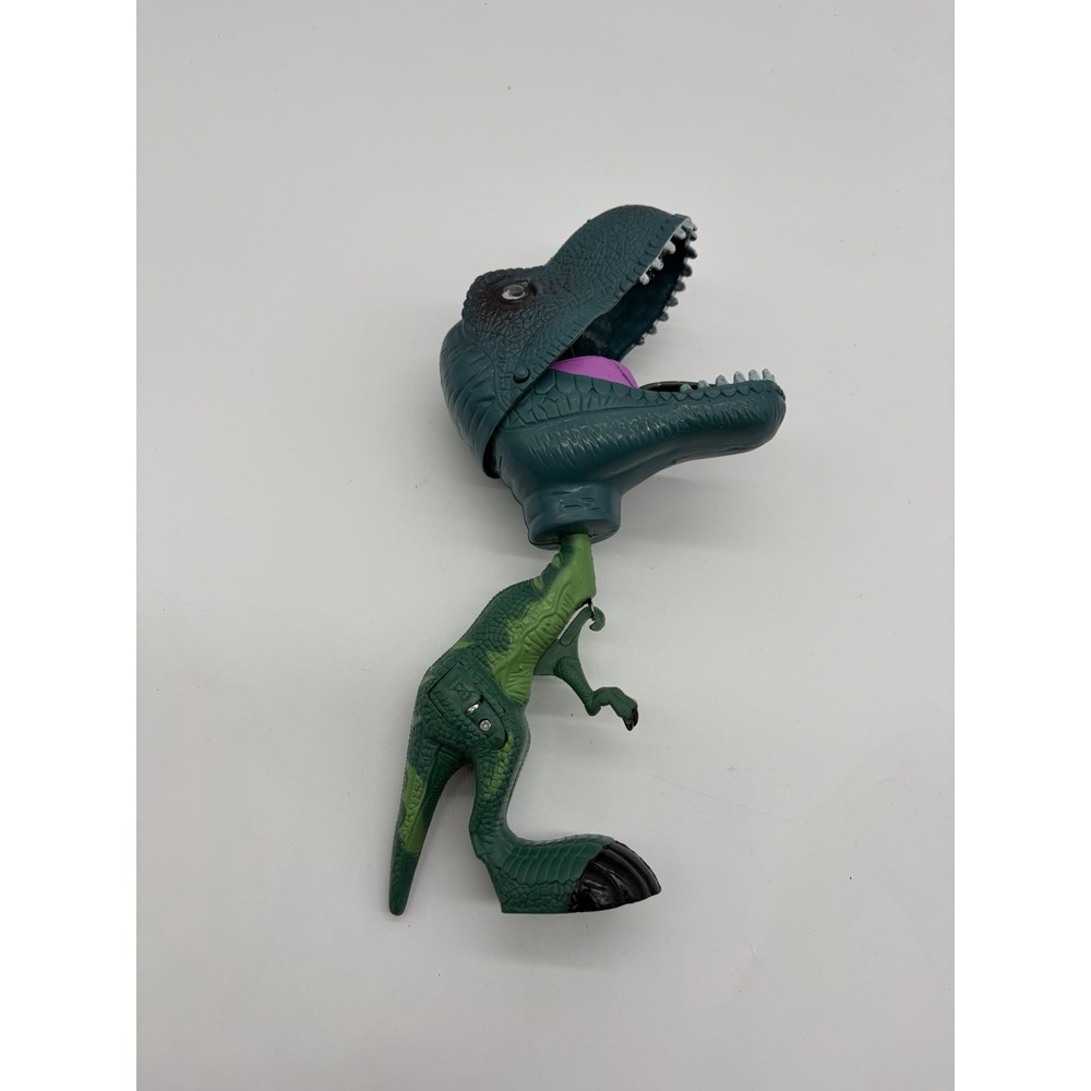 Wild Republic Green T-Rex Toy - 1995 -  Squeeze trigger "Chomper" 9.5in